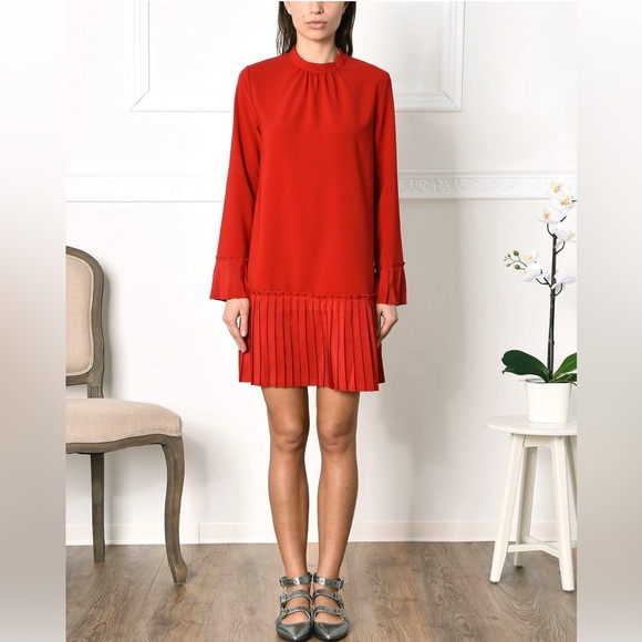 Jolie by Edward Spiers Red Pleated Shift Dress - Picture 3 of 9
